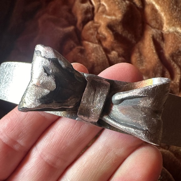 Ooak hand forged stainless steel bow collar brutalist - Picture 2 of 8